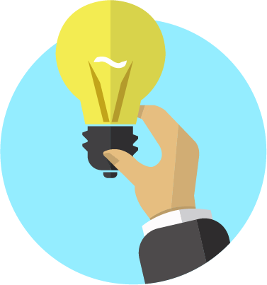 Icône avec une main tenant une ampoule