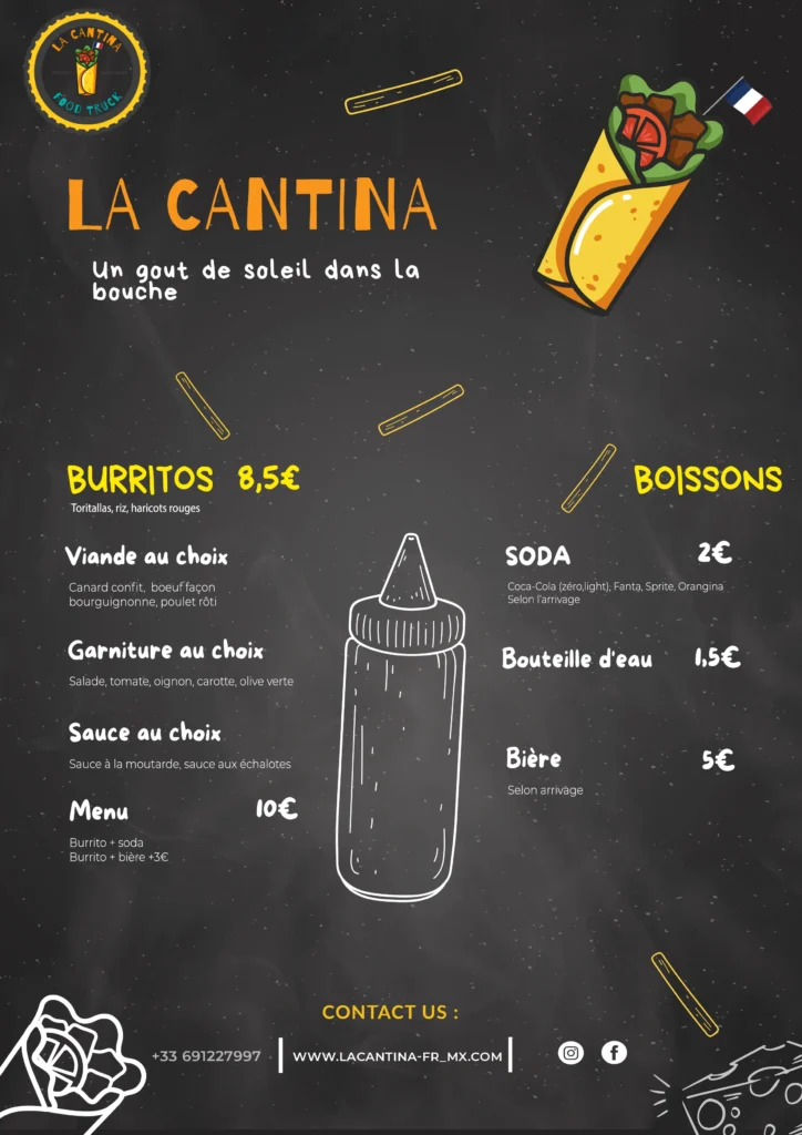 Menu de la Cantina